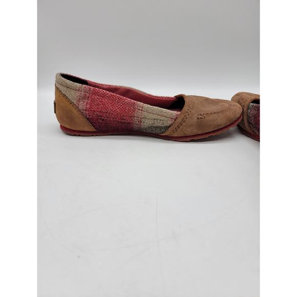 Sorel Women's Yaquina Moc Loafer Knit Leather Slip on Round Toe Red Size 9 - Picture 4 of 7